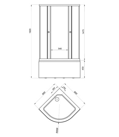 Душевое ограждение TRITON "Стандарт Б" 900Х900 Полосы