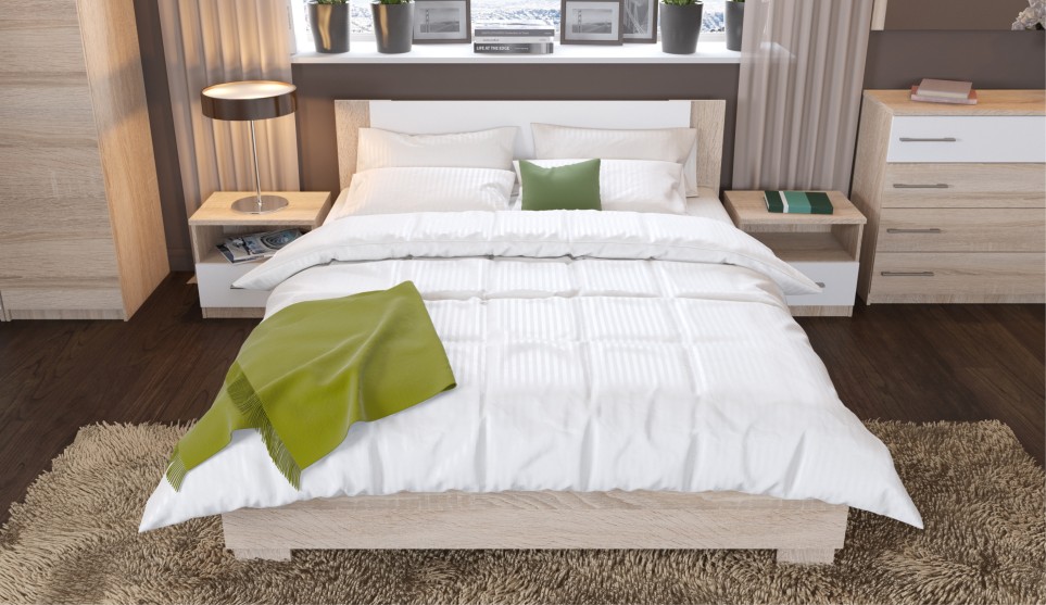 Спальня "Аврора" Дуб сонома/Белый