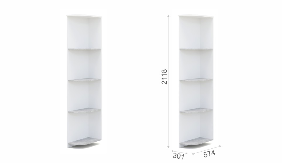 Стеллаж угловой "Аврора" Белый Стеллаж угловой "Аврора" Белый