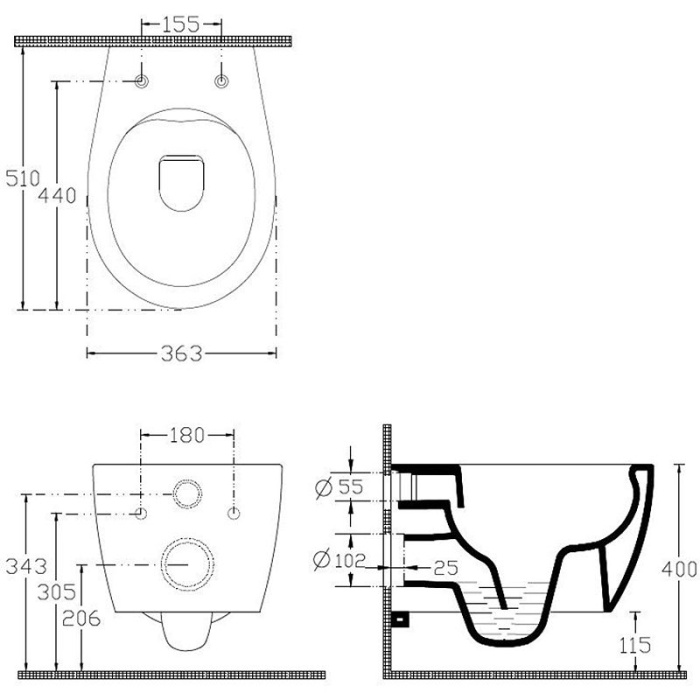 Унитаз подвесной Allen Brau Fantasy 4.11004.20 без сиденья