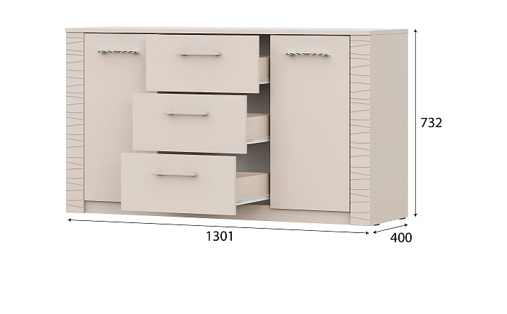 Комод 3 ящика 2 дверки "Калипсо"