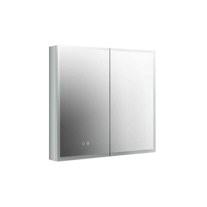 Алюминиевый зеркальный шкаф с подсветкой 800Х700Х133 Алюминиевый зеркальный шкаф с подсветкой 800Х700Х133