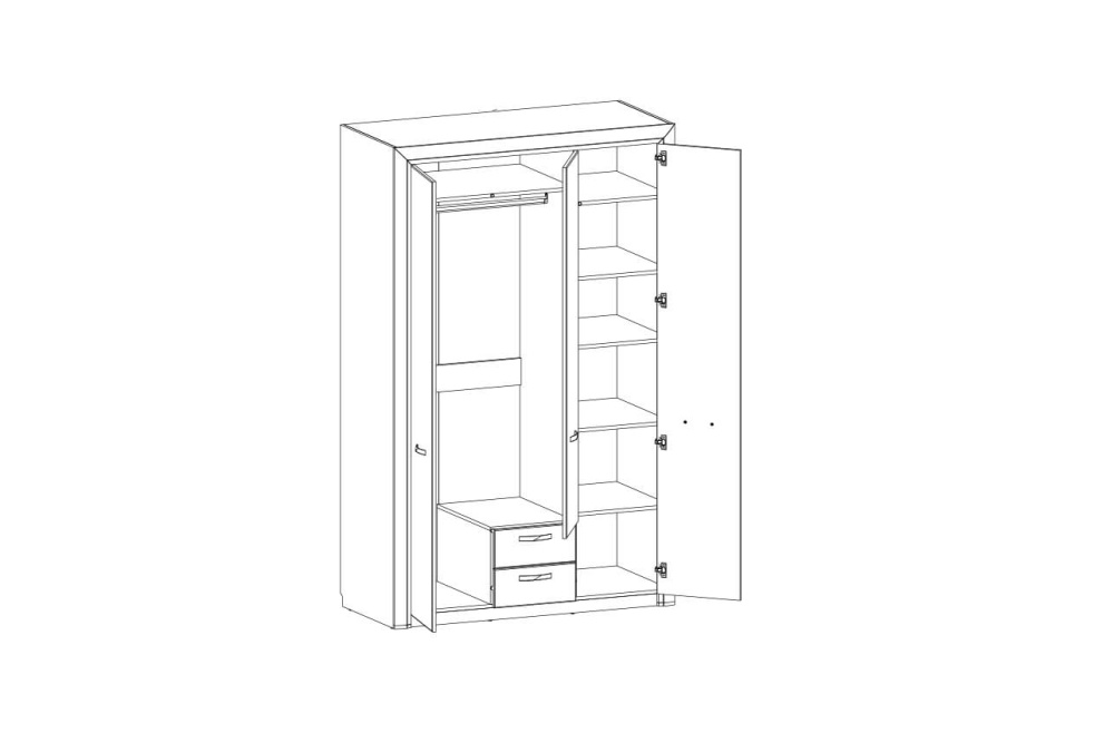 Шкаф с зеркалом "ОЛИВИЯ" 3D2S Z