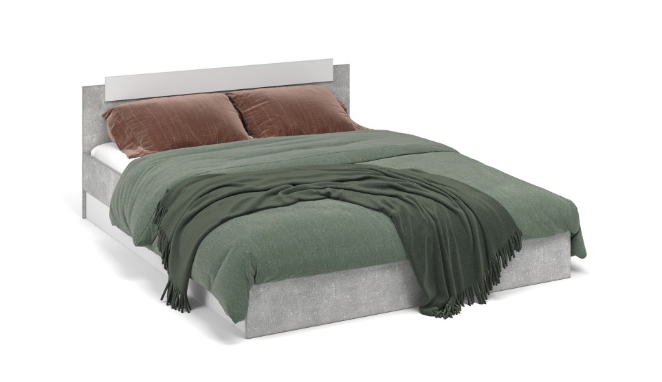 Кровать "Чикаго" 160 (с ламелью) Белый Кровать "Чикаго" 160 (с ламелью) Белый