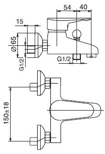Смеситель для ванны и душа OSGARD "GRIFFIN" 24324 РАСПРОДАЖА