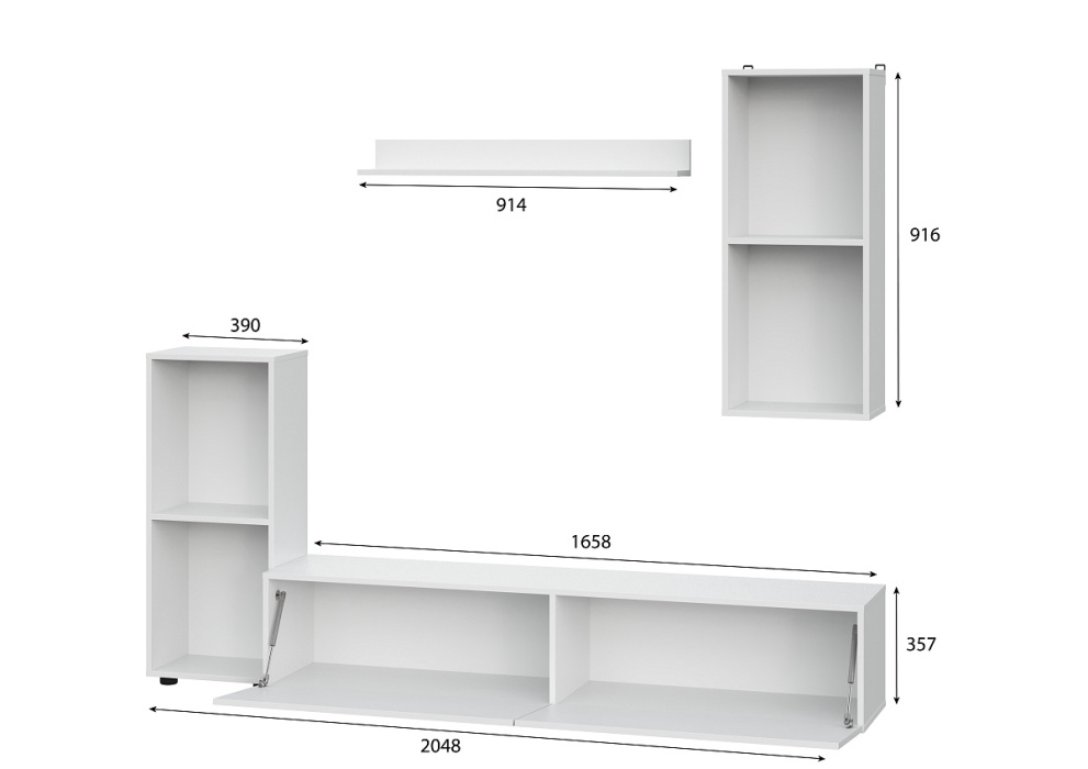 Гостиная "МГС 10" Белый текстурный СНЯТО С ПРОИЗВОДСТВА