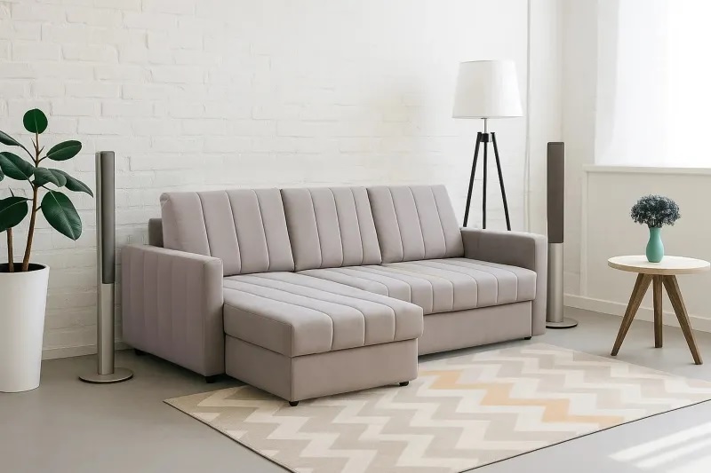 Угловой диван-кровать "Ларио" СТАНДАРТ Мора каппучино Угловой диван-кровать "Ларио" СТАНДАРТ Мора каппучино