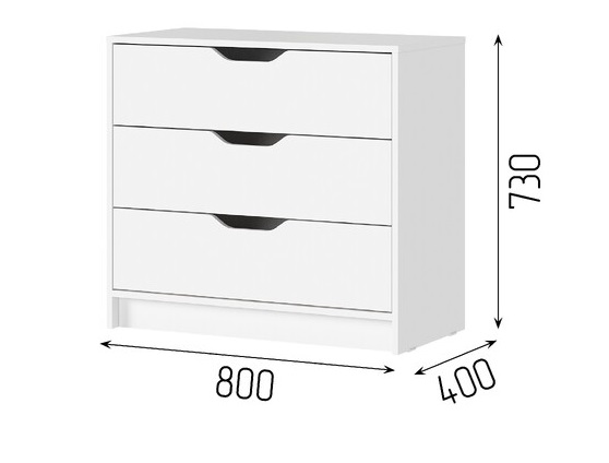 Комод 800 КМ 01 Руна Белый