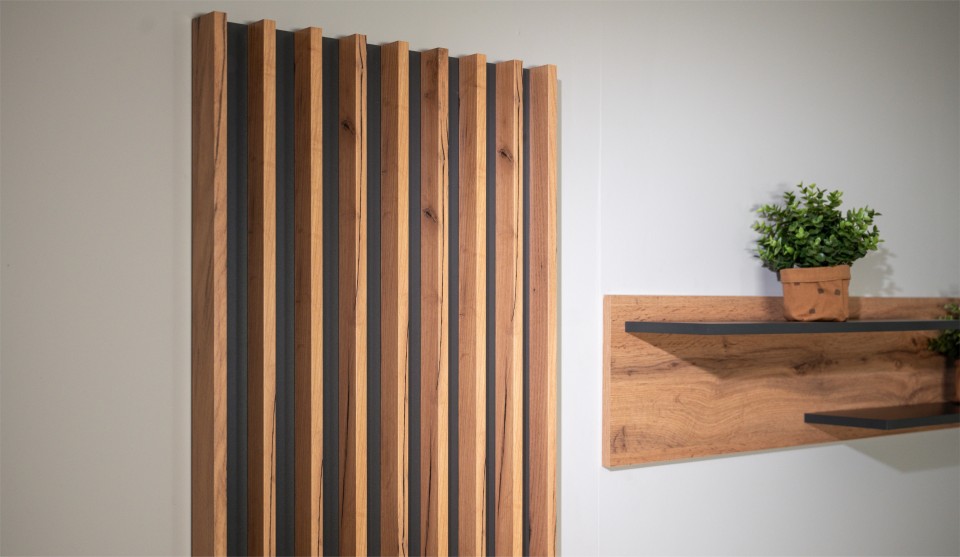 Стенка "Риана" 2,50 м Антрацит / Дуб вотан