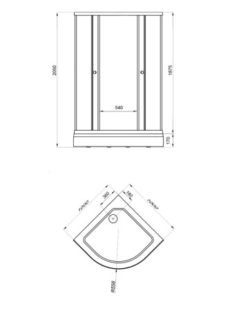 Душевое ограждение TRITON "Стандарт А" 1000Х1000 Полосы