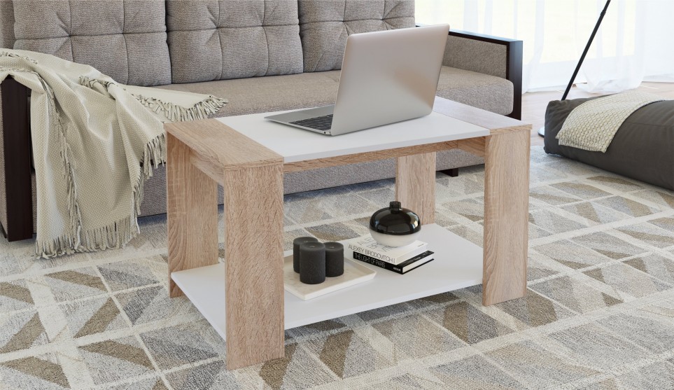 Стол журнальный "Аврора" Дуб сонома/белый Стол журнальный "Аврора" Дуб сонома/белый