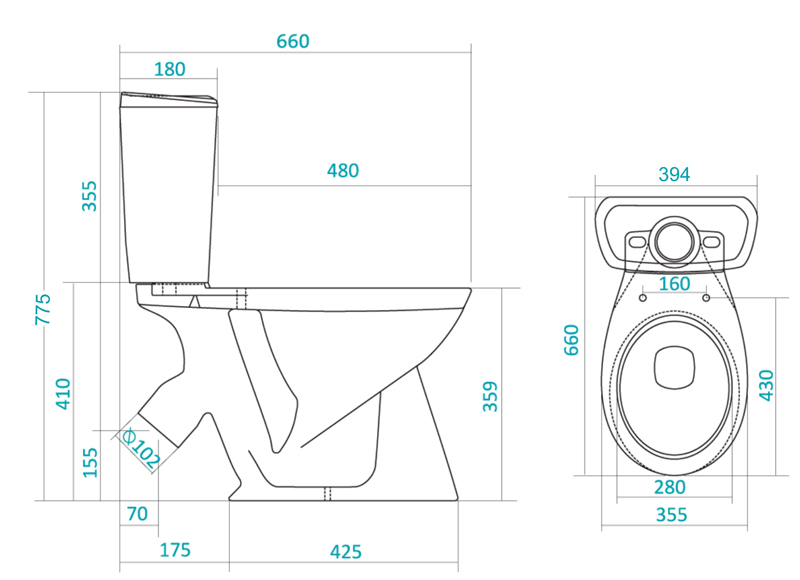 Унитаз-компакт SANTEK "Бриз" 2 режима