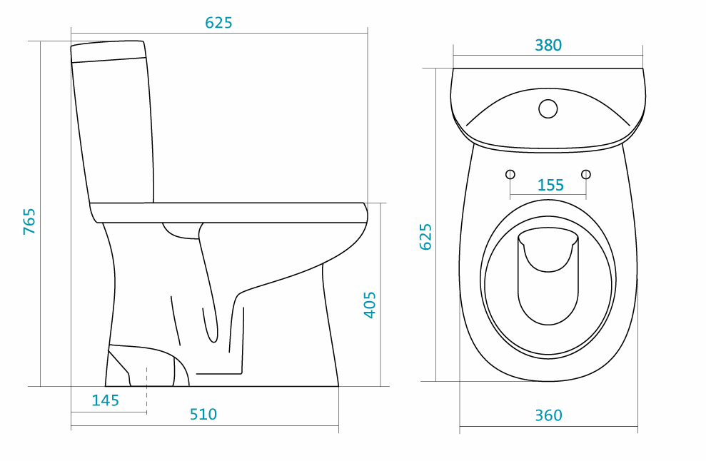 Унитаз-компакт SANTEK "АНИМО" с вертикальным выпуском