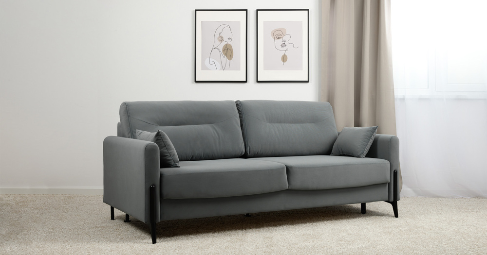 Диван "Барселона" ТД 673 Diagonal 995 (серо-голубой)