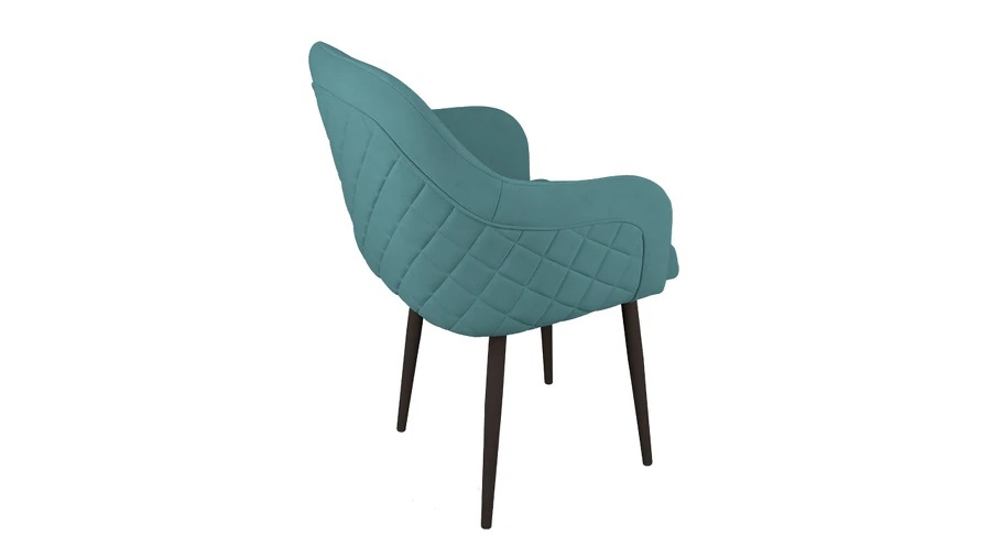 Стул «Бэнтли» Черный муар, Велюр DREAM Mint (бирюзовый)