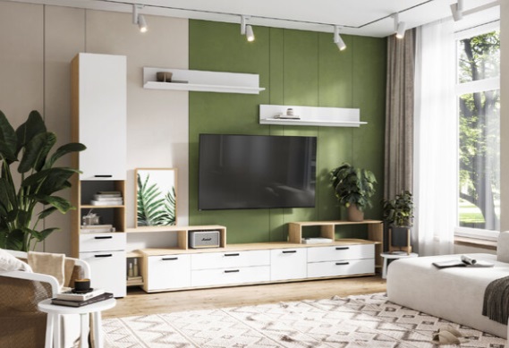 Гостиная "Санса" Белый/Дуб сонома Гостиная "Санса" Белый/Дуб сонома