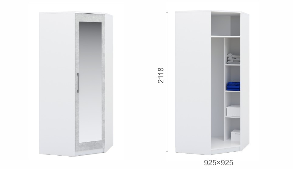 Шкаф угловой "Аврора" Белый Шкаф угловой "Аврора" Белый