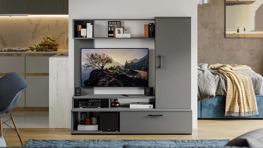 Стенка «Сиена» Графит Серый Стенка «Сиена» Графит Серый