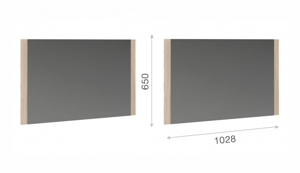 Зеркало "Аврора" Дуб сонома/Белый Зеркало "Аврора" Дуб сонома/Белый