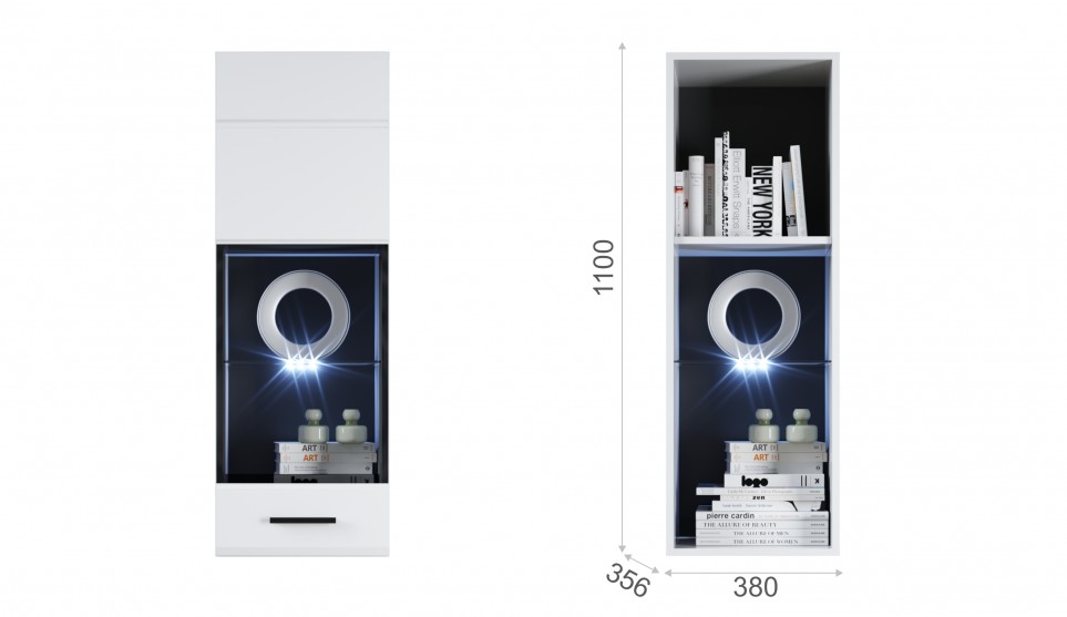 Пенал-витрина навесная "Йорк" 01 ЛВ Пенал-витрина навесная "Йорк" 01 ЛВ