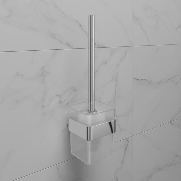 Ёршик для унитаза Lemark SMOOTH LINE с держателем, хром