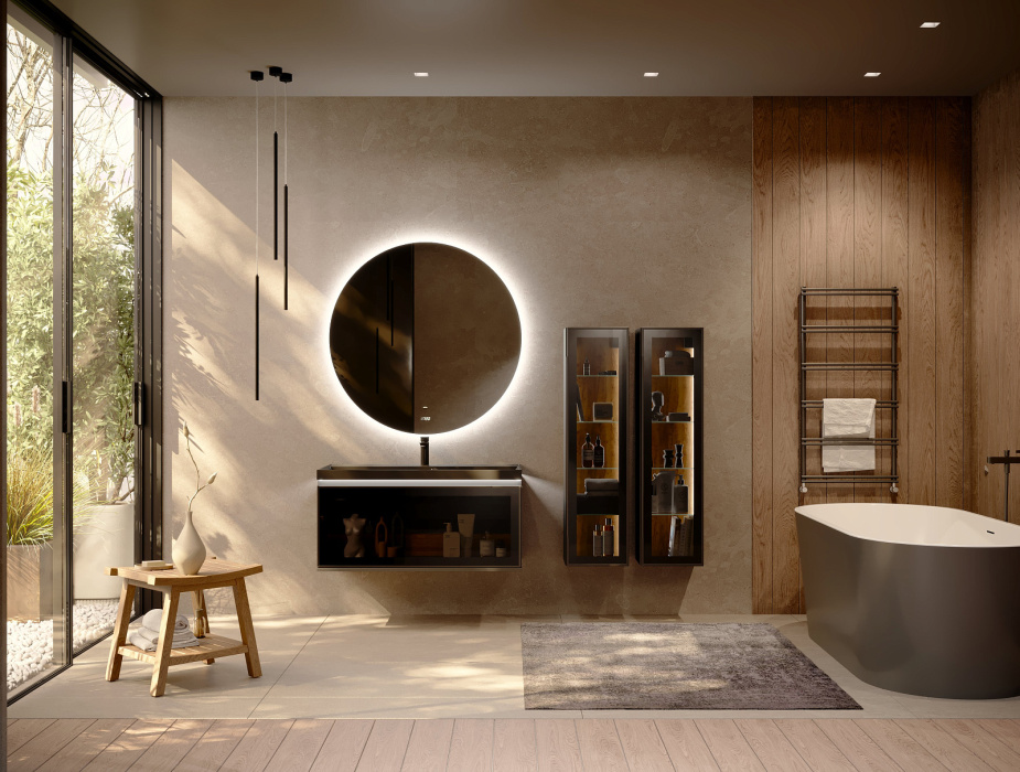 Тумба подвесная с раковиной Notte 100 Антрацит