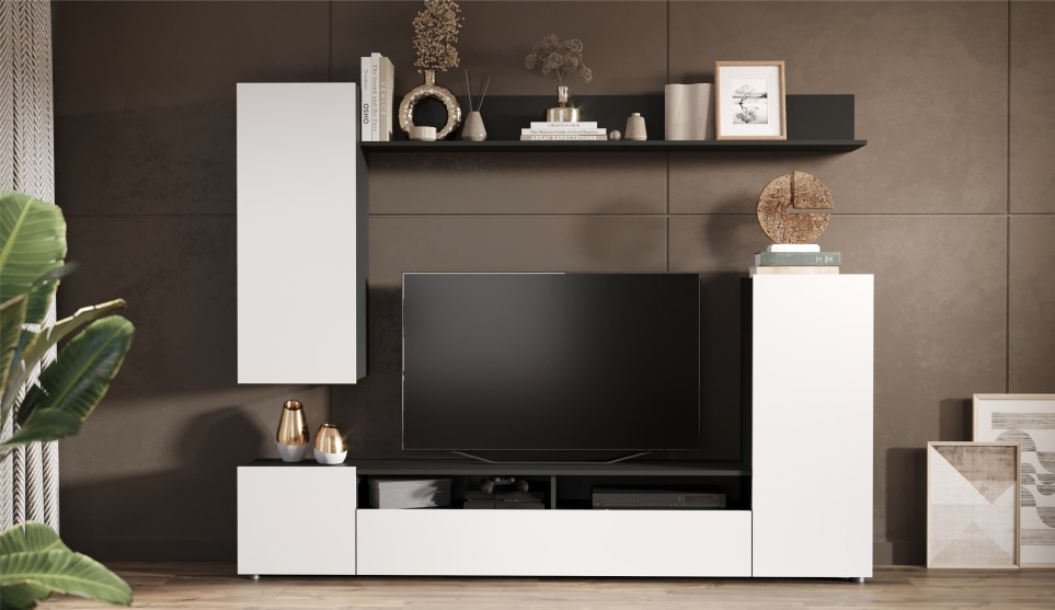 Стенка "Нео" Антрацит / Белый Стенка "Нео" Антрацит / Белый