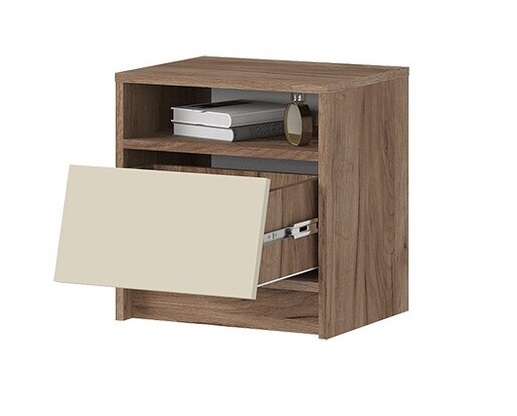 Тумба прикроватная Рейн ТБ 01 Кашемир/Дуб крафт табачный