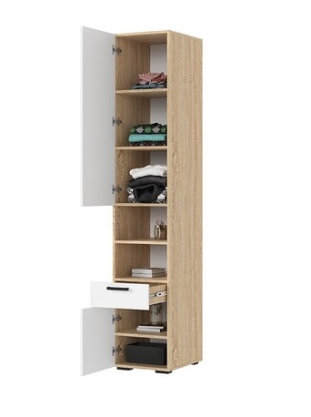 Пенал ПН-01 "Санса" Белый/Дуб сонома