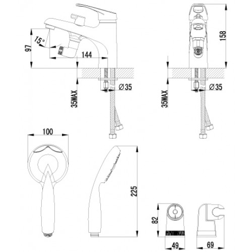 Смеситель на борт ванны Lemark "Omega" LM3115C