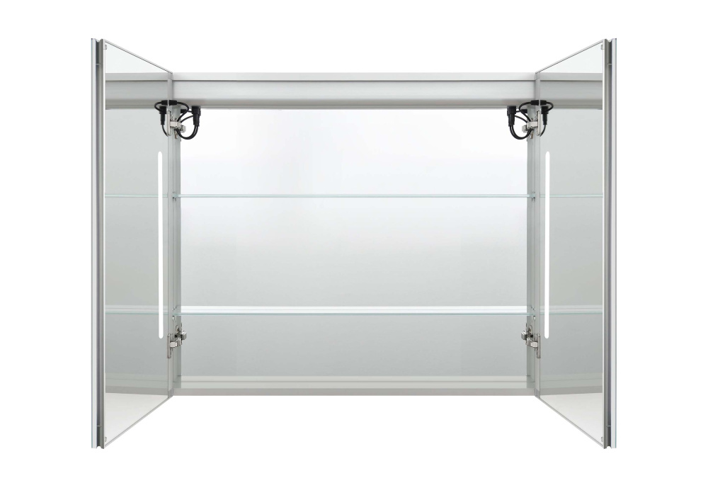 Алюминиевый зеркальный шкаф с подсветкой 800Х700Х133