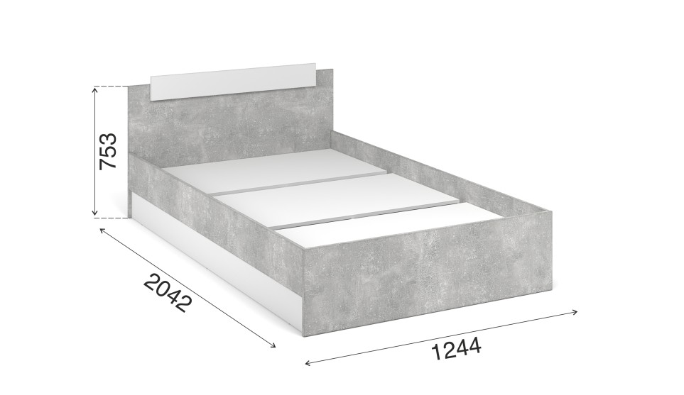 Кровать "Чикаго" 120 (основание ЛДСП) Белый