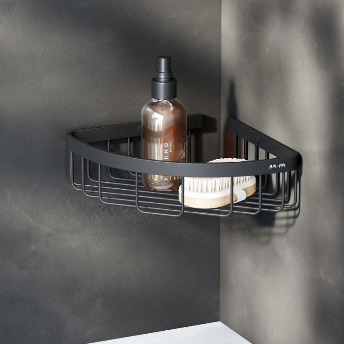 Полка угловая AM.PM Sense L A7452122 Черная матовая Полка угловая AM.PM Sense L A7452122 Черная матовая