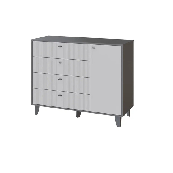 Комод Катрин - 13 Графит/Светло-серый Комод Катрин - 13 Графит/Светло-серый