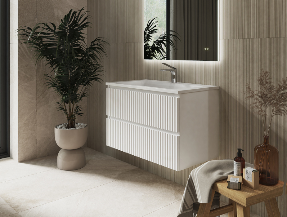 Тумба подвесная с раковиной Coste 80 Белый