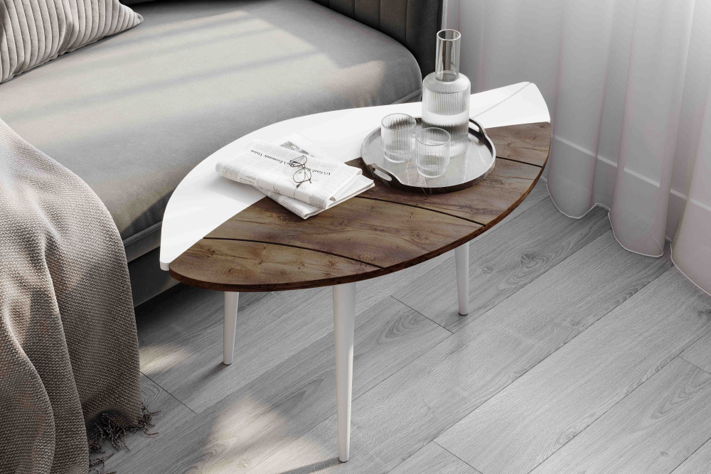 Стол журнальный № 17 Белый матовый / Таксония Стол журнальный № 17 Белый матовый / Таксония