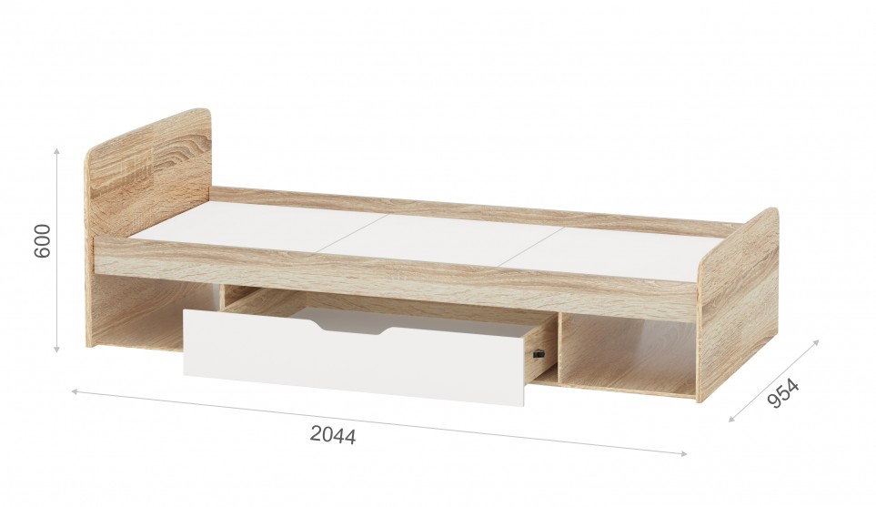 Кровать "Стелс" 90*200 без ПМ (основание ЛДСП)