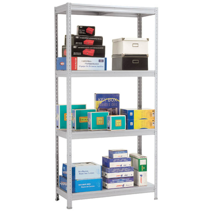 Металлический стеллаж с 4-мя полками MS 200 Металлический стеллаж с 4-мя полками MS 200