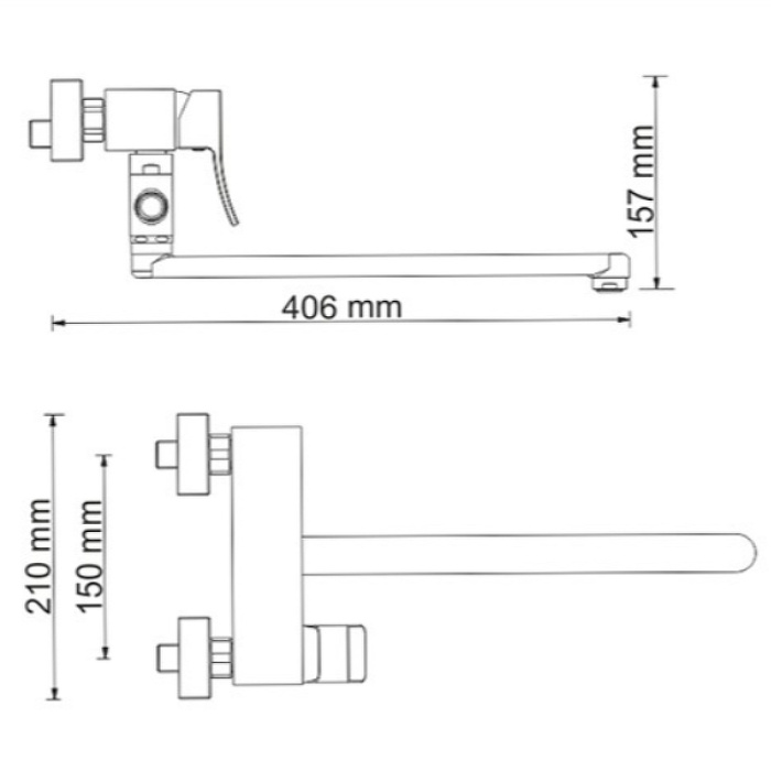 Смеситель для ванны WasserKRAFT "Exter" 1602L универсальный