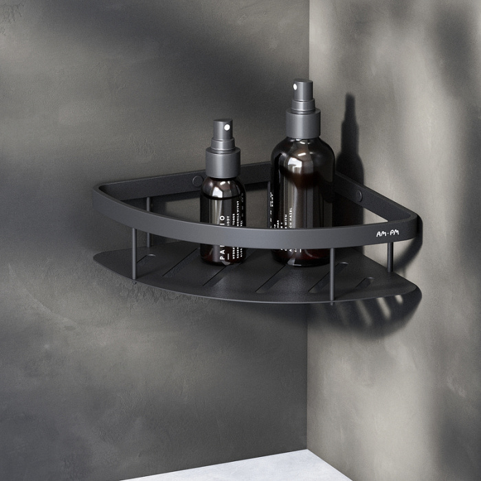 Полка угловая AM.PM Sense L A7454122 Черная матовая Полка угловая AM.PM Sense L A7454122 Черная матовая