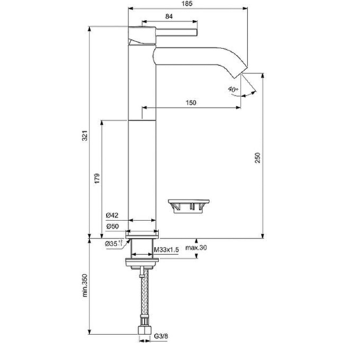 Смеситель для раковины Ideal Standard "Ceraline" BC269AA