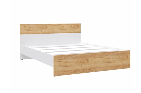 Кровать Юнона 1600 Белый/Дуб крафт золотой