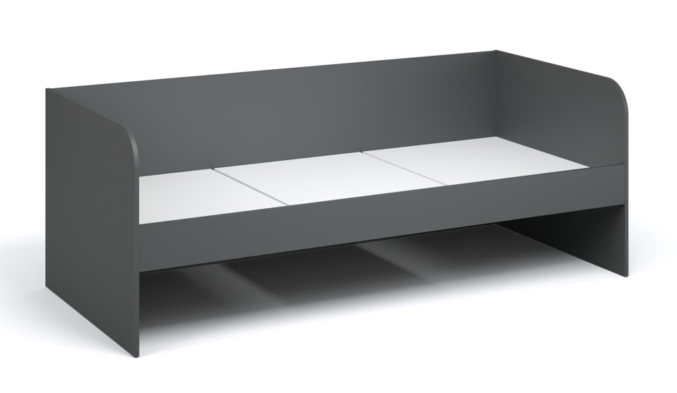 Топчан Квадро 90*200 Антрацит/белый основание ЛДСП Топчан Квадро 90*200 Антрацит/белый основание ЛДСП