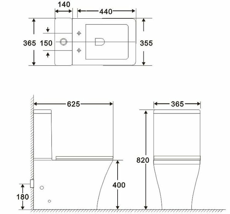 Унитаз напольный BelBagno "Marmi" без бачка и сиденья 355Х625Х400