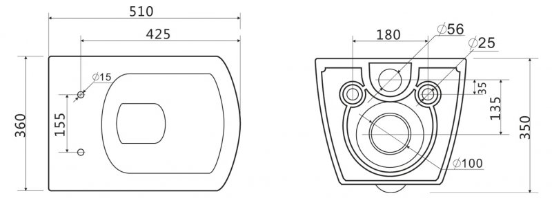 Унитаз подвесной BelBagno "CARINA" BB514CHR