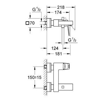 Смеситель для ванны GROHE "Euroсub" 23140000