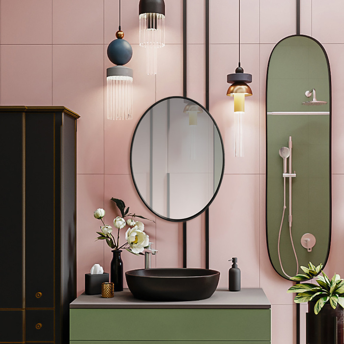 Зеркало интерьерное для ванны MELANA-600 овальное (MLN-M002) 600Х40Х800