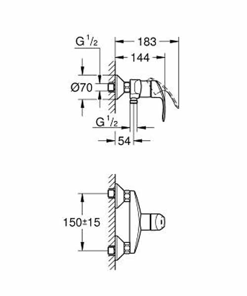 Смеситель для ванны GROHE "BauFlow" 23601000