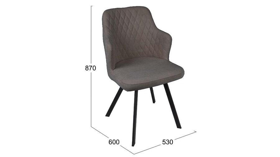 Стул «Лукас» Черный муар, Микровелюр BRENDY Latte