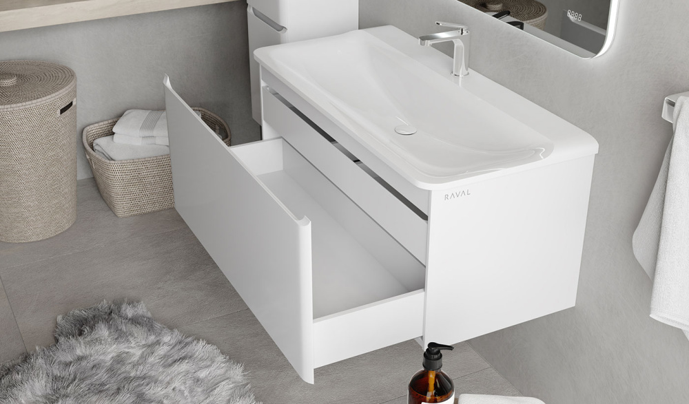 Тумба подвесная с раковиной Welto 100 Белая